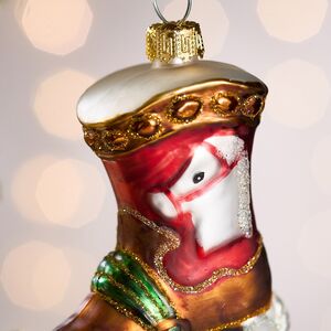 Елочная игрушка Сапожок Принца Ричарда 8 см красный, стекло Winter Deco фото 2