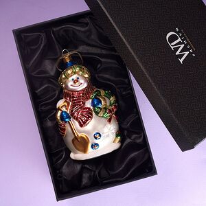 Елочная игрушка Снеговик Лоуэрс с лопаткой 15 см в подарочной коробке, стекло Winter Deco фото 3