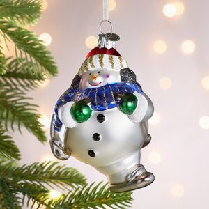 Елочная игрушка Снеговик на коньках 11 см в подарочной коробке, стекло Winter Deco фото 7