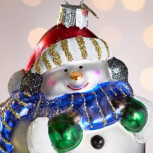 Елочная игрушка Снеговик на коньках 11 см в подарочной коробке, стекло Winter Deco фото 5