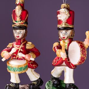 Елочные игрушки Гвардейцы - Барабанщики из Элдории 13 см, 2 шт, стекло Winter Deco фото 2
