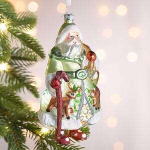 Елочная игрушка Дед Мороз в праздничном кафтане 15 см в подарочной коробке, стекло Winter Deco фото 4