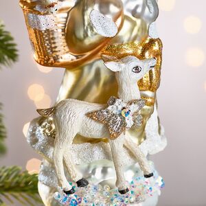 Елочная игрушка Дед Мороз с Олененком 18 см в подарочной коробке, стекло Winter Deco фото 5
