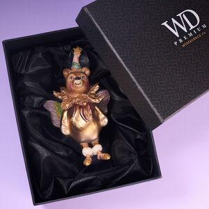 Елочная игрушка Медведица - Фея с крылышками 14 см в подарочной коробке, стекло Winter Deco фото 3