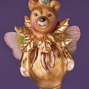 Елочная игрушка Медведица - Фея с крылышками 14 см в подарочной коробке, стекло Winter Deco фото 9