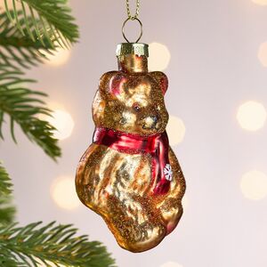 Елочная игрушка Медведь Томас в красном шарфе 8 см, стекло Winter Deco фото 5