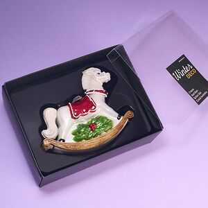 Елочная игрушка Лошадка-Качалка Palmi 12 см белая, стекло Winter Deco фото 3