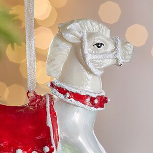 Елочная игрушка Лошадка-Качалка Palmi 12 см белая, стекло Winter Deco фото 2