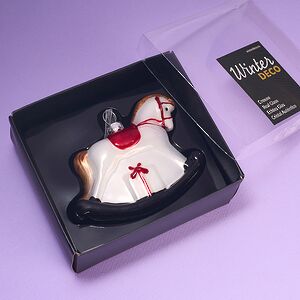 Елочная игрушка Лошадка-Качалка с подарком 10 см, стекло Winter Deco фото 3