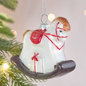 Елочная игрушка Лошадка-Качалка с подарком 10 см, стекло Winter Deco фото 4