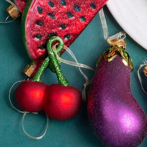 Елочные игрушки Овощи и Фрукты - Autumn Gift 10 см, 12 шт, стекло  Winter Deco фото 2