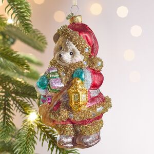 Елочная игрушка Мишка Байли с фонариком 14 см в подарочной коробке, стекло Winter Deco фото 7