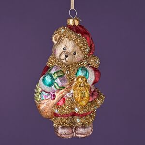 Елочная игрушка Мишка Байли с фонариком 14 см в подарочной коробке, стекло Winter Deco фото 9