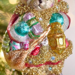 Елочная игрушка Мишка Байли с фонариком 14 см в подарочной коробке, стекло Winter Deco фото 5
