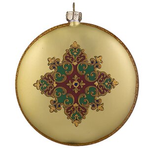 Елочное украшение Медальон Образ Божией Матери 10 см золотой ободок, стекло, подвеска Holiday Classics фото 2