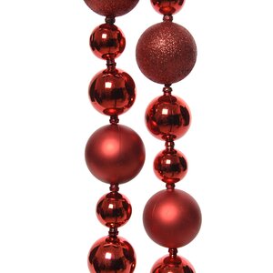 Гирлянда - бусы из шаров Новогодний Блеск 128*5 см красные