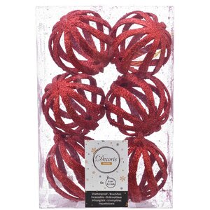 Набор пластиковых шаров Red Glossy 8 см, 6 шт Kaemingk фото 2