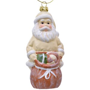 Елочная игрушка Дедушка Санта с подарками 13 см, пластик, подвеска Kaemingk фото 1