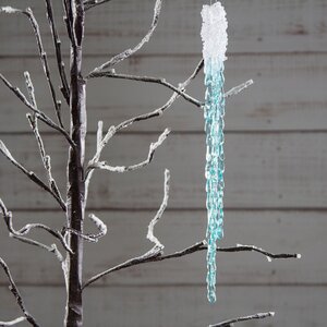 Новогоднее украшение Сосулька Голубой Лед 38 см, подвеска