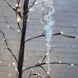 Новогоднее украшение Сосулька Искрящийся Лед 25 см, подвеска Kaemingk фото 1