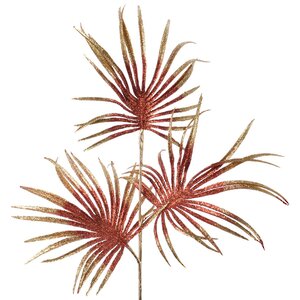 Искусственная ветка Пальмовый Рай 67 см красно-золотая Kaemingk фото 1