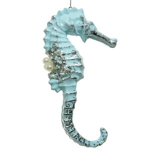 Елочная игрушка Морские Грезы - Конек 15 см голубой, подвеска Kaemingk фото 1
