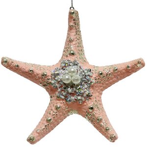 Елочная игрушка Морские Грезы - Звезда 13 см розовая, подвеска Kaemingk фото 1