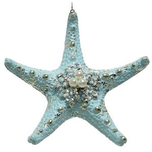 Елочная игрушка Морские Грезы - Звезда 13 см голубая, подвеска Kaemingk фото 1