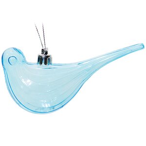Елочная игрушка Птичка 12 см прозрачно-голубая, подвеска Kaemingk фото 1