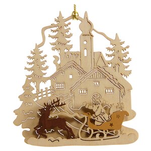 Деревянная елочная игрушка Рождественские Истории-3 9*10 см Sigro фото 1