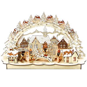 Светильник-горка Заснеженный Город 44*28 см, батарейка/адаптер Sigro фото 3