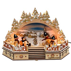 Светильник-горка с мостом Снеговички на каникулах 30*20 см, адаптер Sigro (Сигро) фото 5