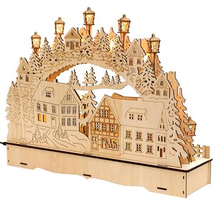 Рождественская горка Снежный Городок 45*35 см с движением, батарейка/адаптер, уцененный Sigro фото 3