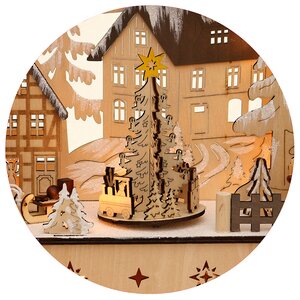 Рождественская горка Снежный Городок 45*35 см с движением, батарейка/адаптер, уцененный Sigro фото 4