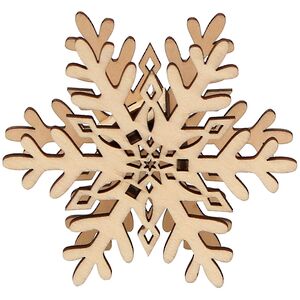 Украшение для рождественской горки Снежинки 8 см 6 шт, дерево Sigro фото 3