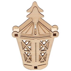 Украшение для рождественской горки Фонарик 8 см, 6 шт, дерево Sigro фото 3