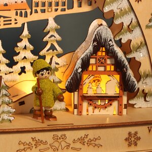 Рождественская горка Альпийские Приключения 34*30 см, таймер, семисвечник, батарейка/адаптер Sigro фото 3