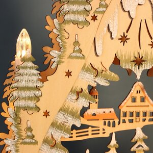 Рождественская горка Альпийские Приключения 34*30 см, таймер, семисвечник, батарейка/адаптер Sigro фото 5