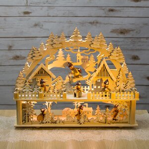 Светильник-горка с мостом Зимние Забавы 42*34 см, батарейка/адаптер Sigro фото 2