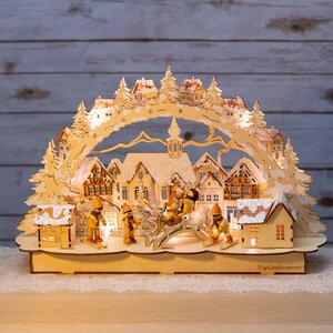 Светильник-горка Заснеженный Город 44*28 см, батарейка/адаптер Sigro фото 2