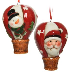 Елочная игрушка Воздушный шар Christmas Flight - Санта Клаус 8 см, подвеска Kaemingk фото 2