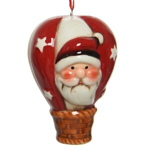 Елочная игрушка Воздушный шар Christmas Flight - Санта Клаус 8 см, подвеска