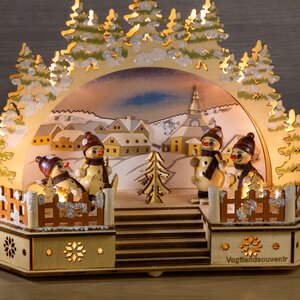 Светильник-горка с мостом Снеговички на каникулах 30*20 см, адаптер Sigro (Сигро) фото 2