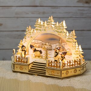 Светильник-горка с мостом Снеговички на каникулах 30*20 см, адаптер Sigro (Сигро) фото 4