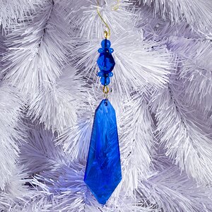 Елочная игрушка Драгоценный Кристалл 15 см голубая, подвеска Kaemingk фото 3