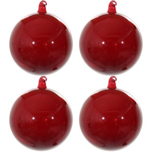 Набор стеклянных шаров Карамельное Яблочко 10 см, 4 шт ShiShi фото 1