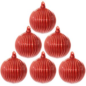 Набор стеклянных шаров Зимняя Ягода 8 см, 6 шт ShiShi фото 1