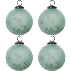 Набор винтажных шаров Аквамариновая Лагуна 10 см, 6 шт, стекло ShiShi фото 1