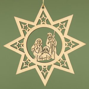 Елочная игрушка Звезда - Вертеп с Иисусом из Вифлеема 12 см, подвеска Breitner фото 2