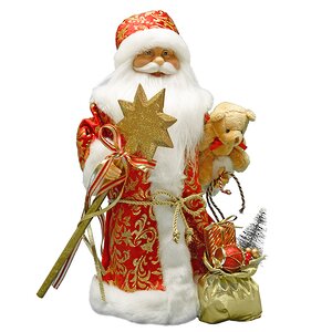 Дед Мороз в красном кафтане с посохом и подарками 40 см Eggl фото 1